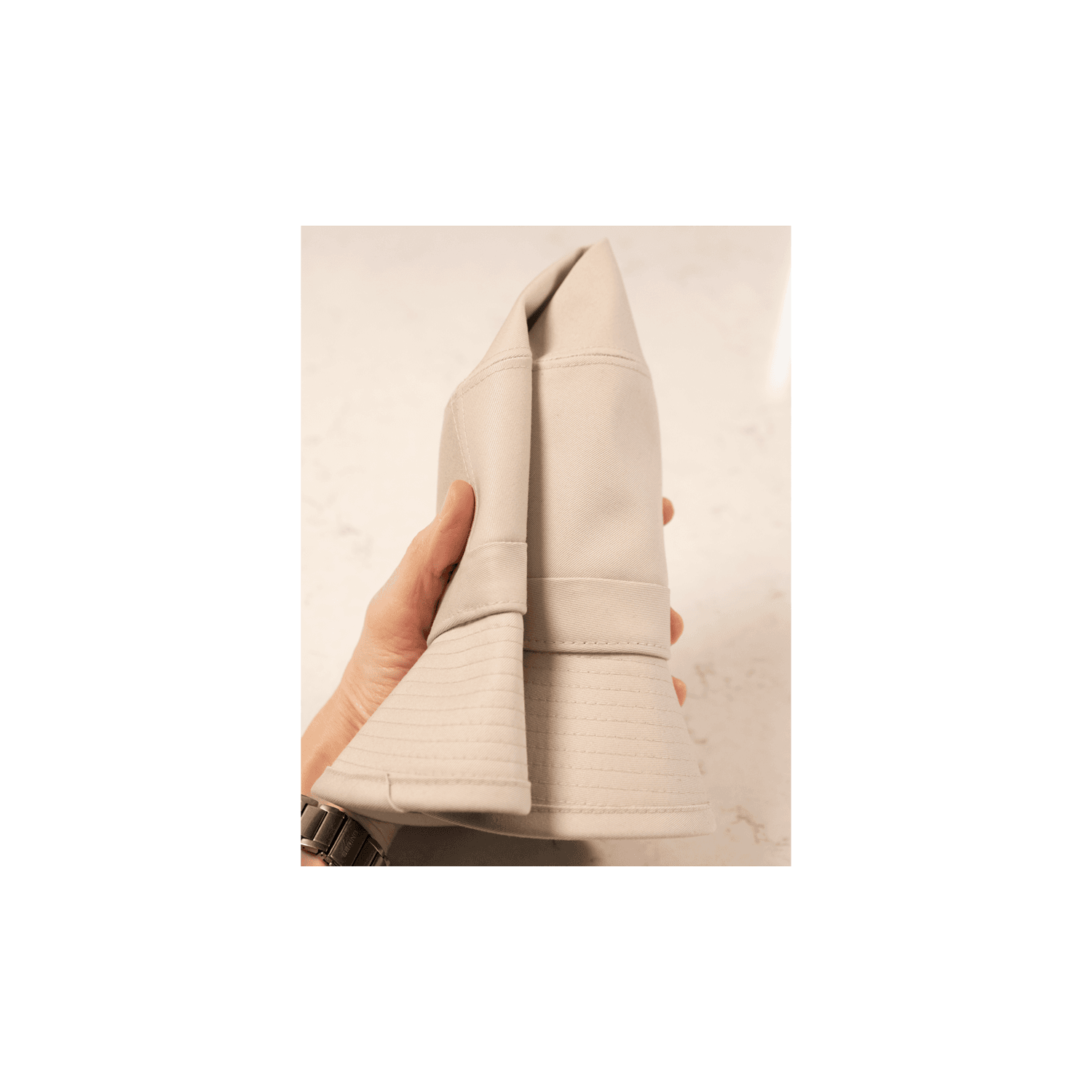 Yoqs Gabardina Plegable lluvia marfil